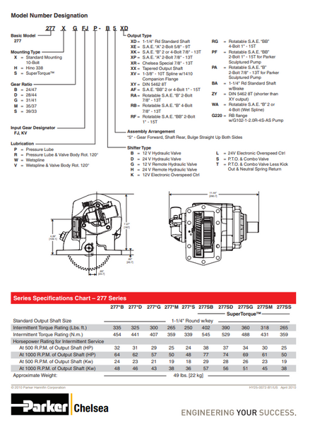 Chelsea 277 Series Power Take Off PTO | 277XGFJP-B5XD